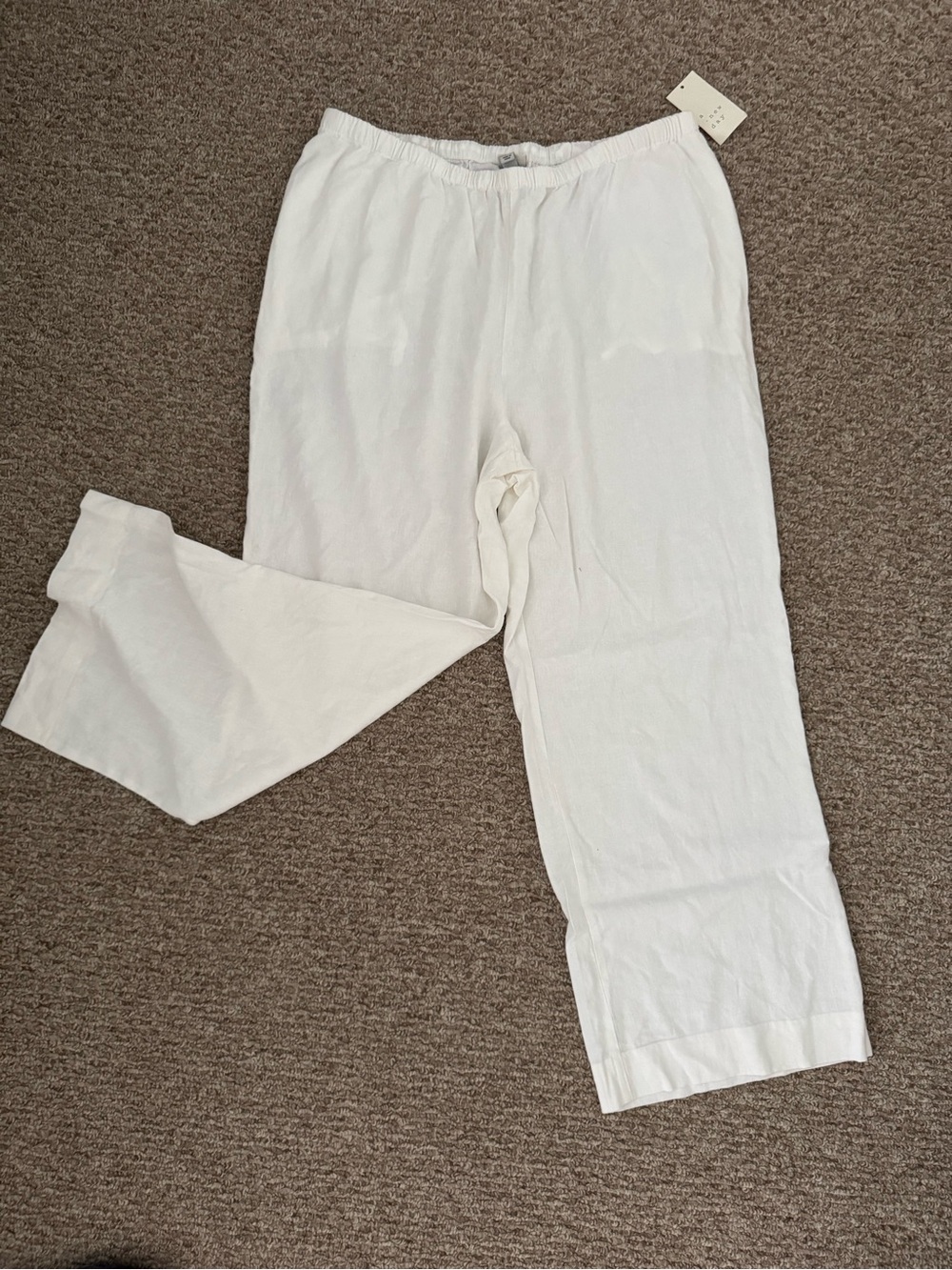 White wide leg Linen Pants